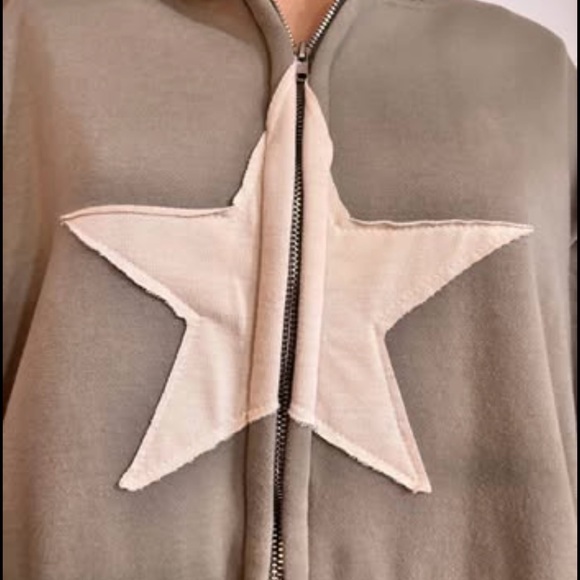 Star Hoodie in Olive Green - Picture 2 of 3